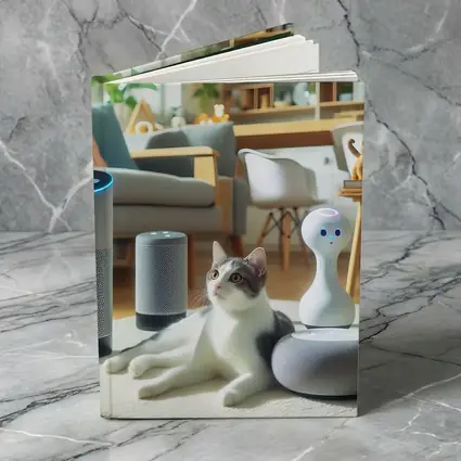 Gray White Cat Smart Home Living Room