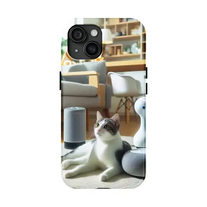 Gray White Cat Smart Home Living Room