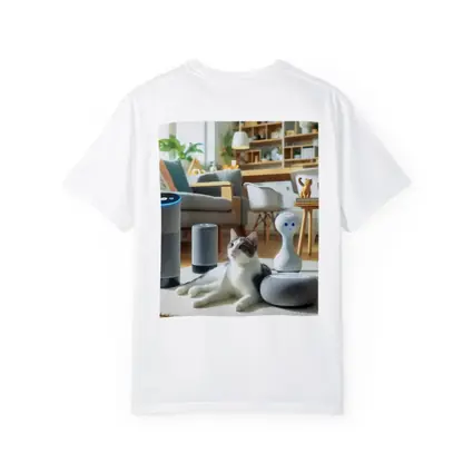 Gray White Cat Smart Home Living Room