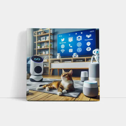 Tabby Cat Smart Home Living Room