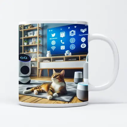 Tabby Cat Smart Home Living Room