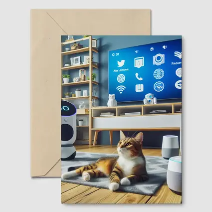 Tabby Cat Smart Home Living Room