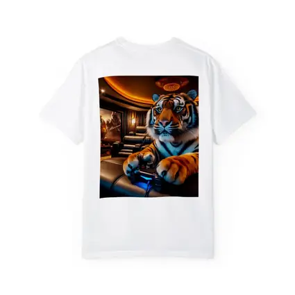 Tiger Playing Video Games Home Theater