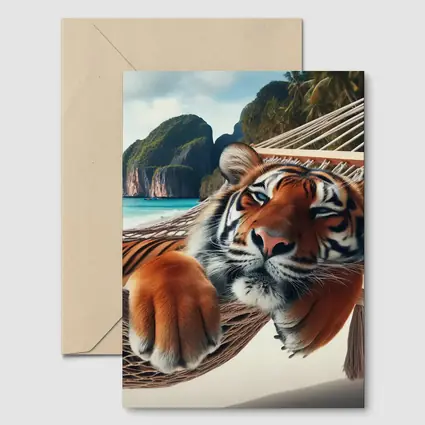 Relaxed Tiger Lounging In Hammock Beach