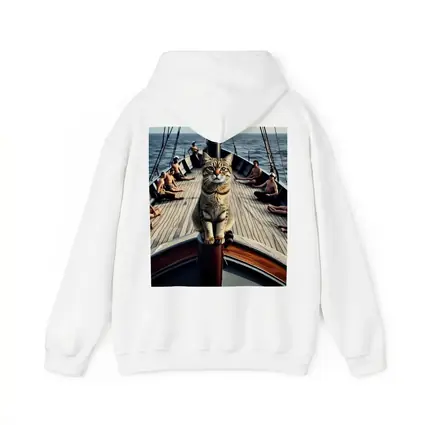 Tabby Cat Standing On Sailboat Bow