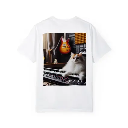Fluffy Cat Relaxing on Music Studio Keyboard