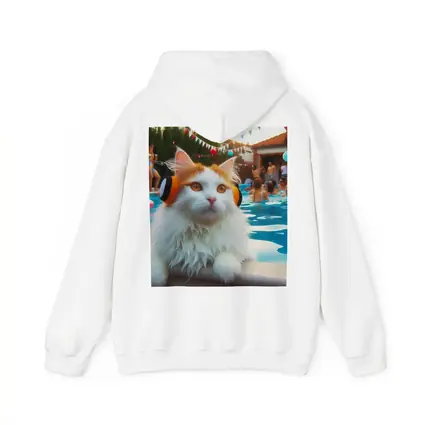 White Cat Headphones Pool Party Summer