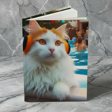 White Cat Headphones Pool Party Summer