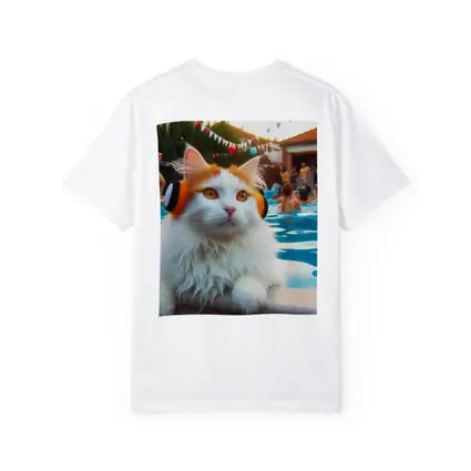 White Cat Headphones Pool Party Summer