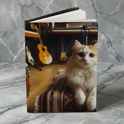 Turkish Van Cat in Music Studio