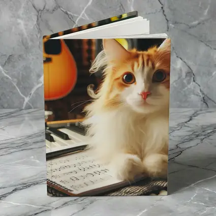 Orange Cat Relaxing in Music Studio