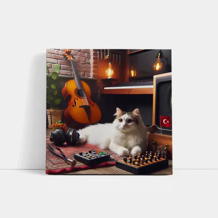 Turkish Van Cat Music Room Cozy Interior