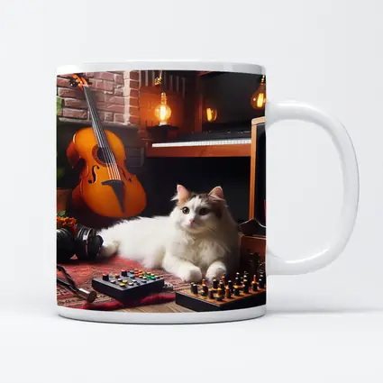 Turkish Van Cat Music Room Cozy Interior