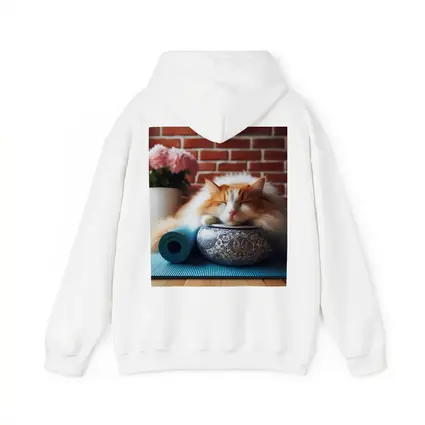 Sleeping Orange Cat Yoga Mat Brick Wall