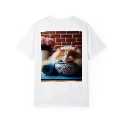 Sleeping Orange Cat Yoga Mat Brick Wall