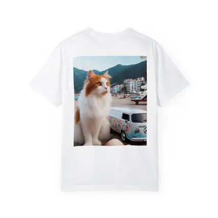 Turkish Van Cat Beach Retro Floral Van