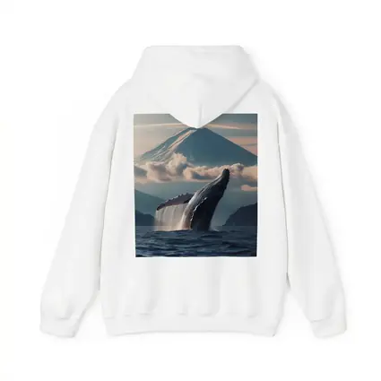 Humpback Whale Breaching Near Mount Fuji