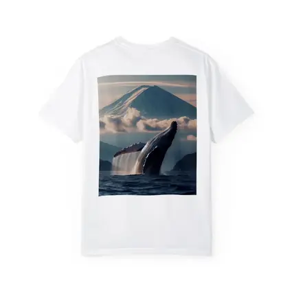 Humpback Whale Breaching Near Mount Fuji