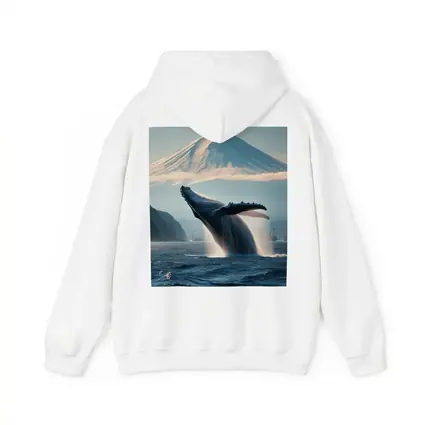 Humpback Whale Breaching Near Mount Fuji