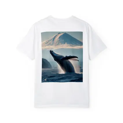 Humpback Whale Breaching Near Mount Fuji