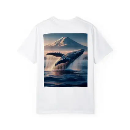 Humpback Whale Breaching Near Mount Fuji