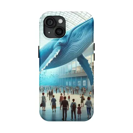 Blue Whale Floating Inside Museum Hall