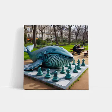 Blue Whale Chess Sculpture Paris Park