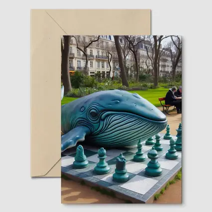 Blue Whale Chess Sculpture Paris Park