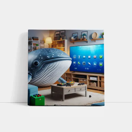 Whale Shark Relaxing In Cozy Living Room