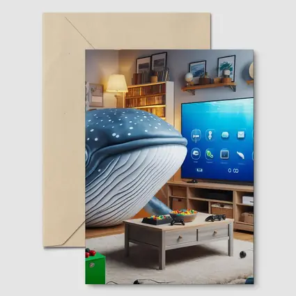 Whale Shark Relaxing In Cozy Living Room