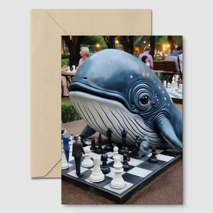 Whale Playing Chess In City Park