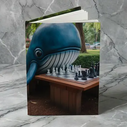 Blue Whale Playing Chess In Park