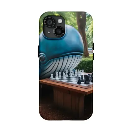 Blue Whale Playing Chess In Park