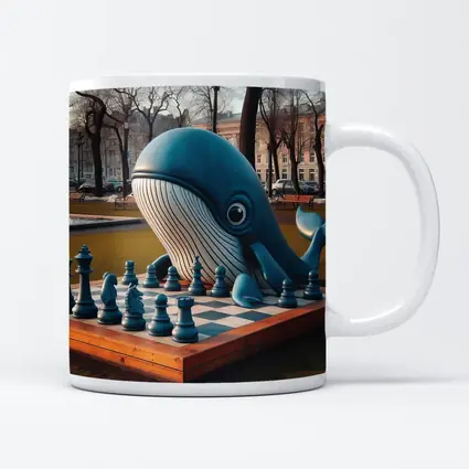 Blue Whale Playing Chess In Park