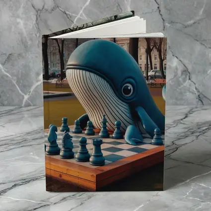 Blue Whale Playing Chess In Park