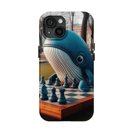 Blue Whale Playing Chess In Park