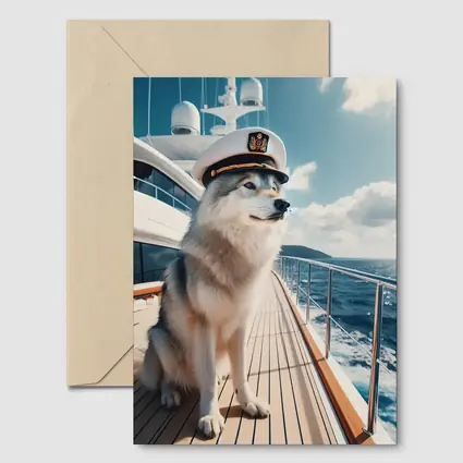 Husky Captain on Luxury Yacht Ocean