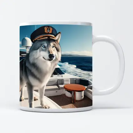 Wolf Captain Hat Yacht Ocean Background