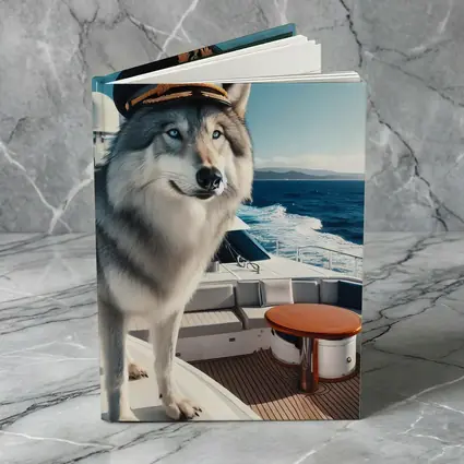 Wolf Captain Hat Yacht Ocean Background