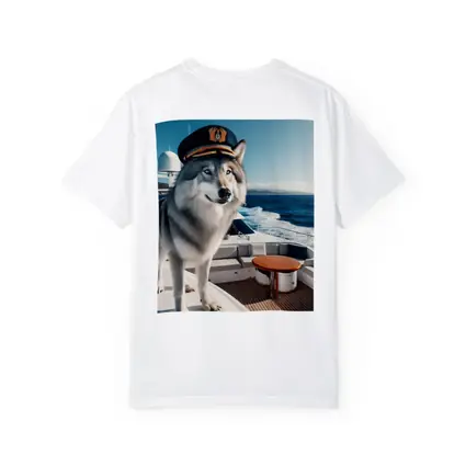 Wolf Captain Hat Yacht Ocean Background
