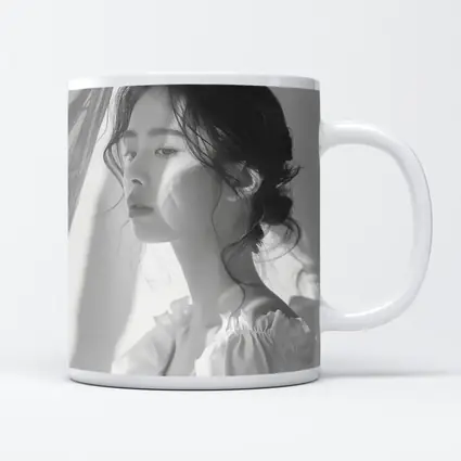 Asian Woman Portrait Black and White Art