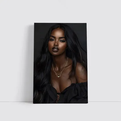 Elegant Black Woman Dark Studio Portrait