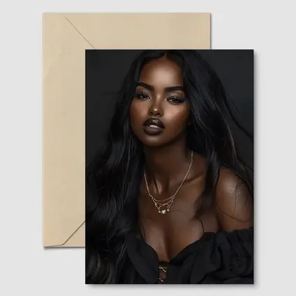 Elegant Black Woman Dark Studio Portrait