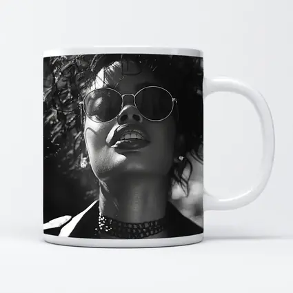 Black and White Woman Portrait Sunglasses Fashion