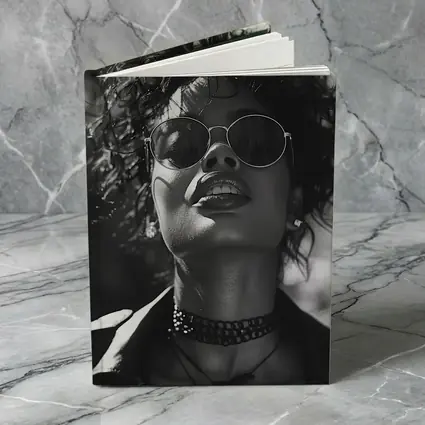 Black and White Woman Portrait Sunglasses Fashion