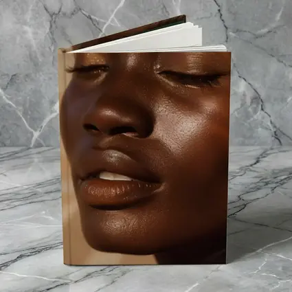 Close Up Portrait Black Woman Glowing Skin