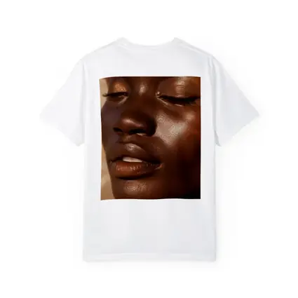 Close Up Portrait Black Woman Glowing Skin