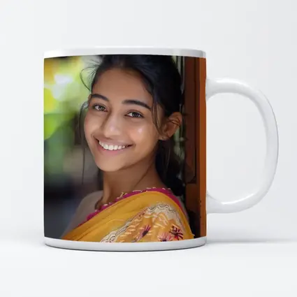 Young Indian Woman Smiling In Traditional Saree
