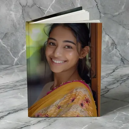 Young Indian Woman Smiling In Traditional Saree