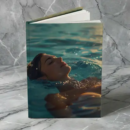 Woman Floating In Calm Ocean Water